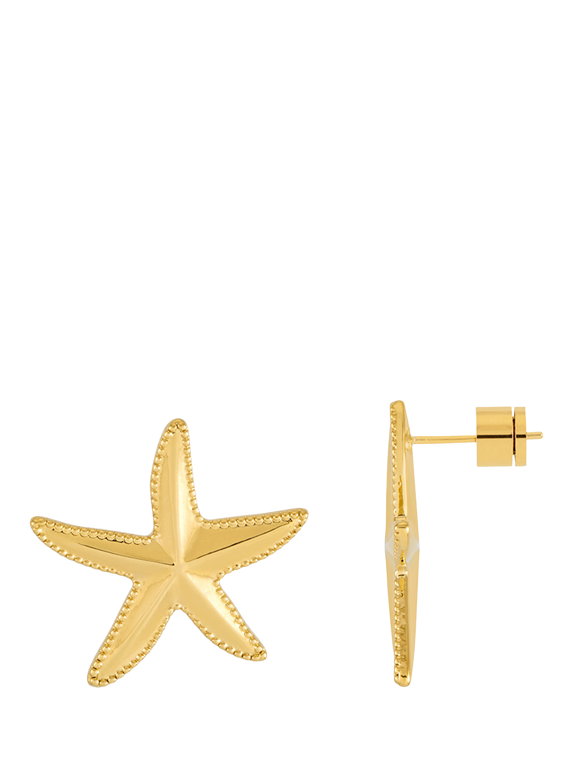 Product image 1 of 3, which shows Estella Bartlett THE EDIT Waterproof Oversized Starfish Stud Earrings, Gold
