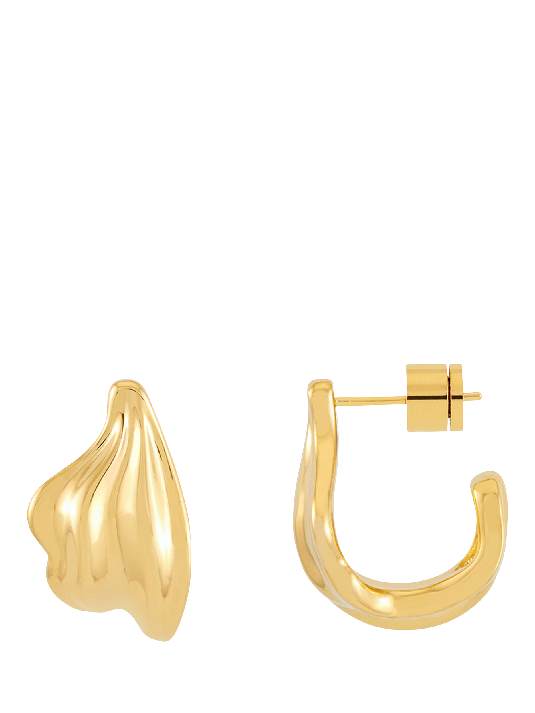 Product image 1 of 3, which shows Estella Bartlett THE EDIT Waterproof Abstract Shell Stud Earrings, Gold