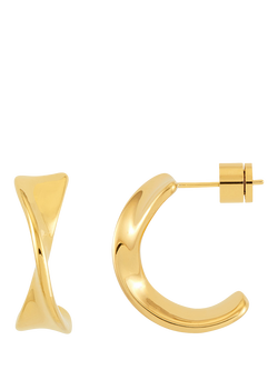 Estella Bartlett THE EDIT Waterproof Twist Hoop Earrings, Gold, Gold