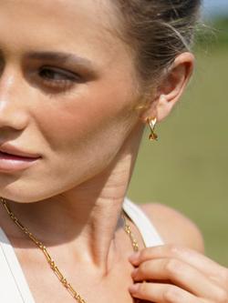 Estella Bartlett THE EDIT Waterproof Twist Hoop Earrings, Gold - view 2, Gold