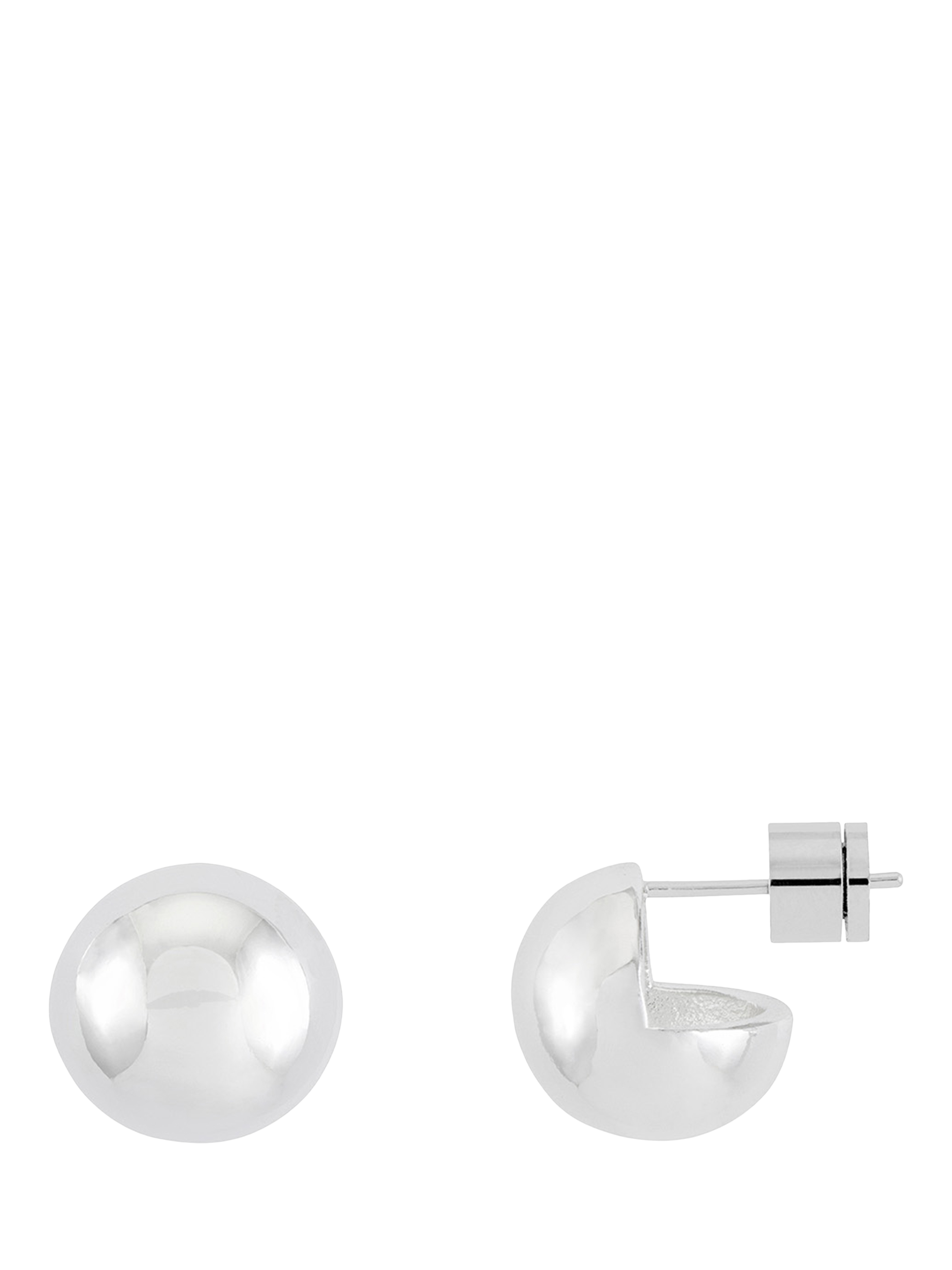 Product image 1 of 3, which shows Estella Bartlett The Edit Maxi Ball Stud Earrings, Silver