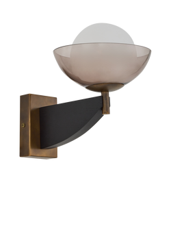 MADE Layla Glass Orb Wall Light, Black - view 2, Black