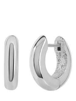 TUTTI Waved Hoop Earrings, Silver, Silver