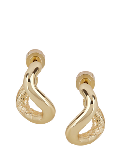 TUTTI Waved Hoop Earrings, Gold, Gold