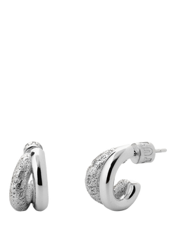 TUTTI Mirage Double Hoop Earrings, Silver, Silver