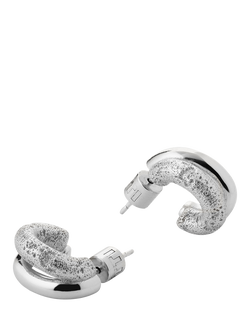 TUTTI Mirage Double Hoop Earrings, Silver - view 2, Silver