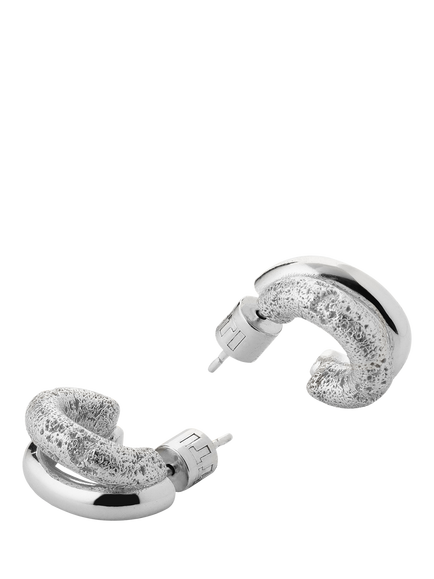 TUTTI Mirage Double Hoop Earrings, Silver - view 2, Silver