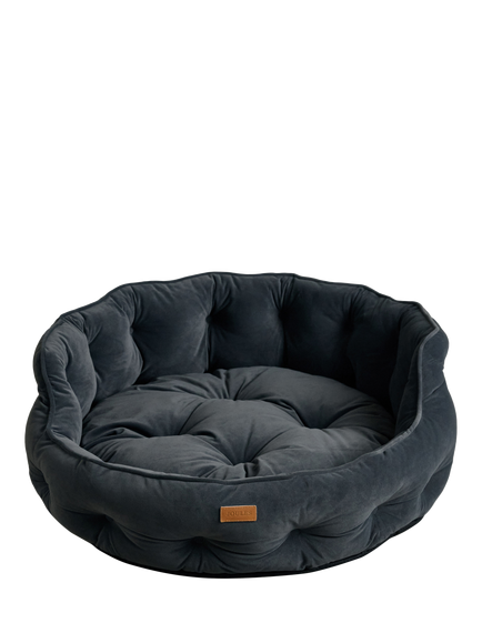 Joules Chesterfield Velvet Pet Bed, Grey