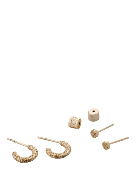 TUTTI Quest Textured Earrings Set, Pack of 2, Gold - view 2, Gold