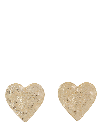TUTTI Flat Heart Stud Earrings, Gold, Gold