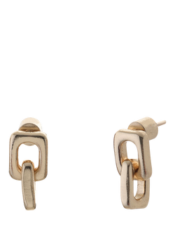 TUTTI Soft Square Double Drop Earrings, Gold, Gold