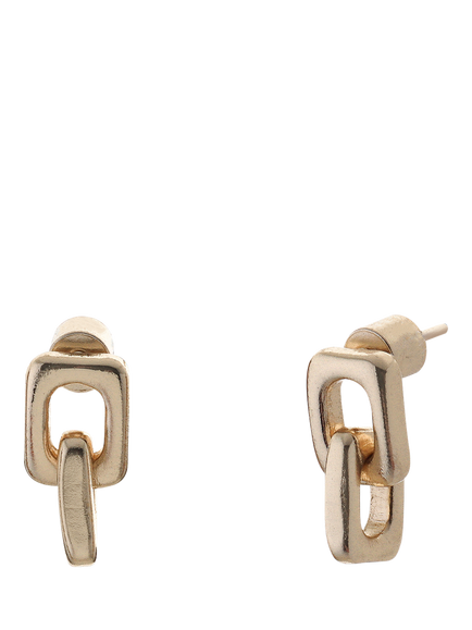 TUTTI Soft Square Double Drop Earrings, Gold, Gold