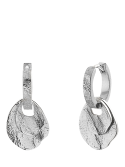 TUTTI Double Disc Huggie Earrings, Silver, Silver