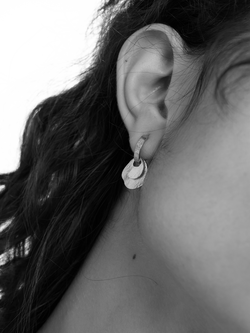 TUTTI Double Disc Huggie Earrings, Silver - view 2, Silver