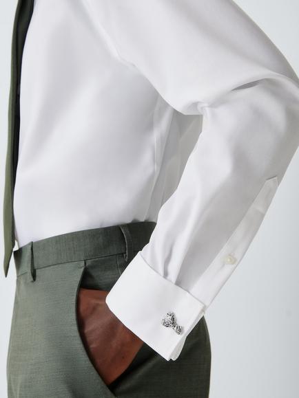 John Lewis Stag Cufflinks, Silver - view 2, Silver