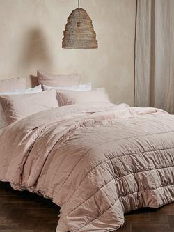 Bedfolk Cotton Quilted Bedspread - view 2, Rose