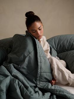 Bedfolk Cotton Quilted Bedspread - view 2, Ink