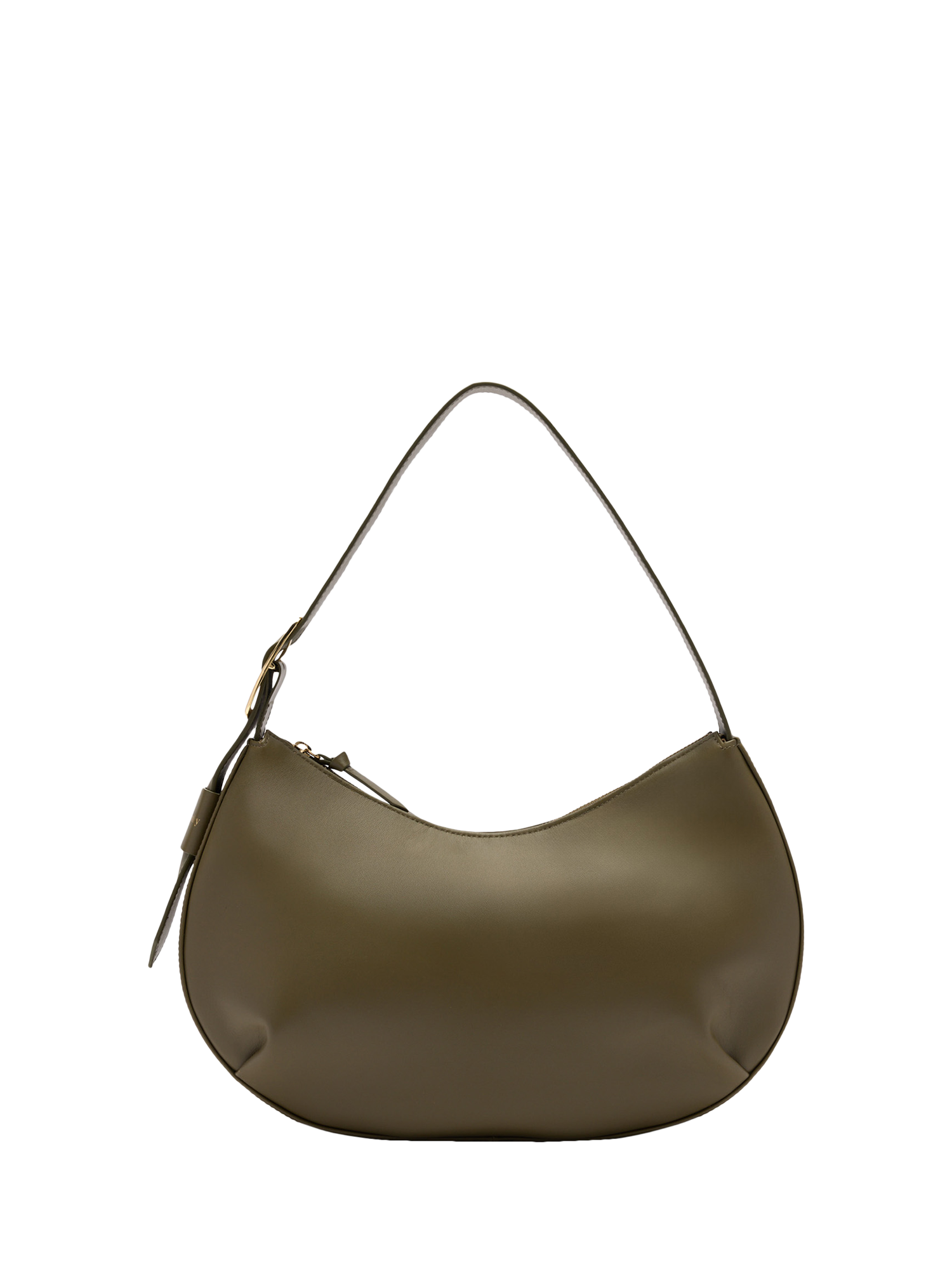 Product image 1 of 4, which shows Russell & Bromley Sutton Leather Medium Oval Shoulder Bag, Green