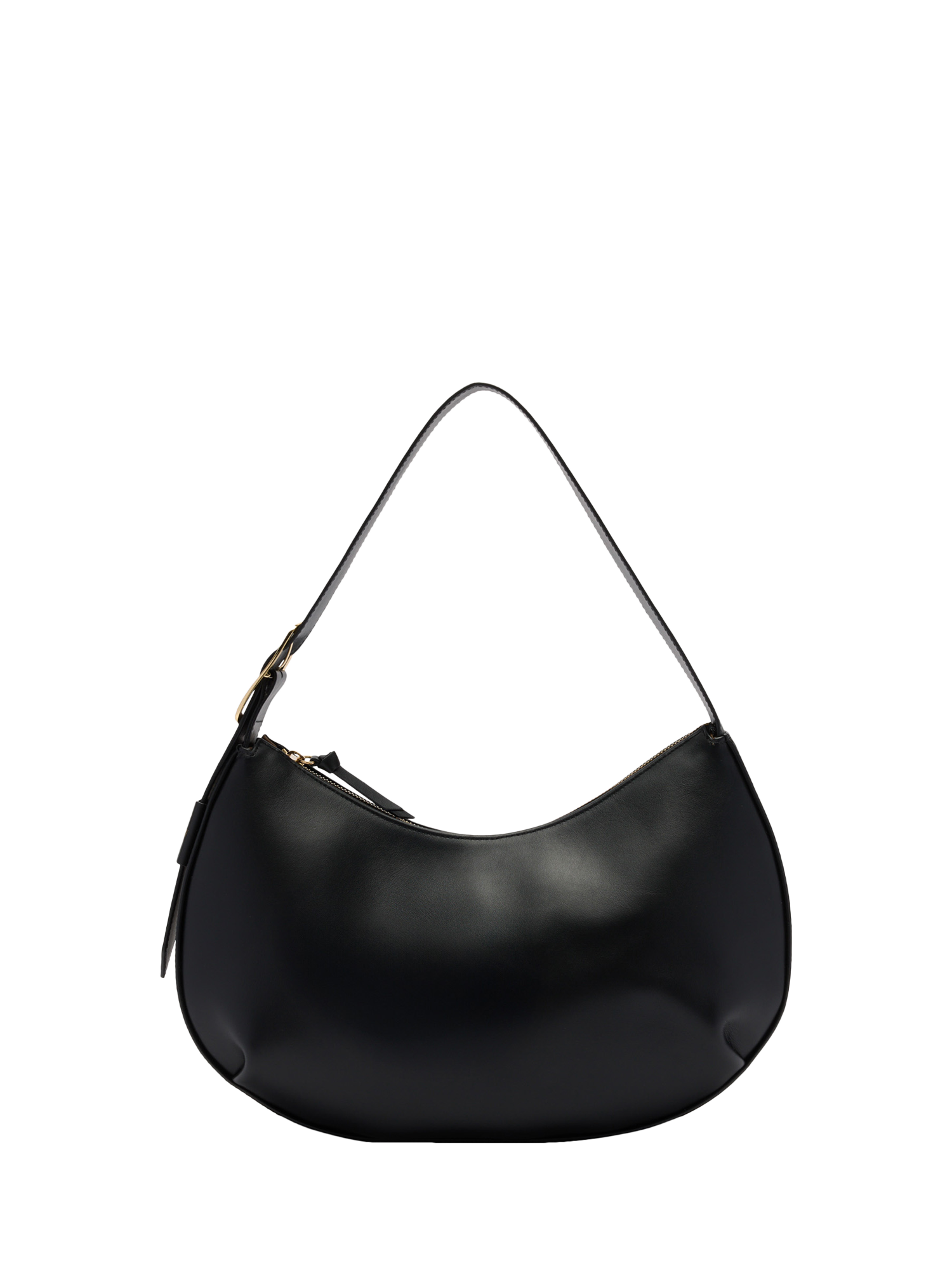 Product image 1 of 4, which shows Russell & Bromley Sutton Leather Medium Oval Shoulder Bag, Black