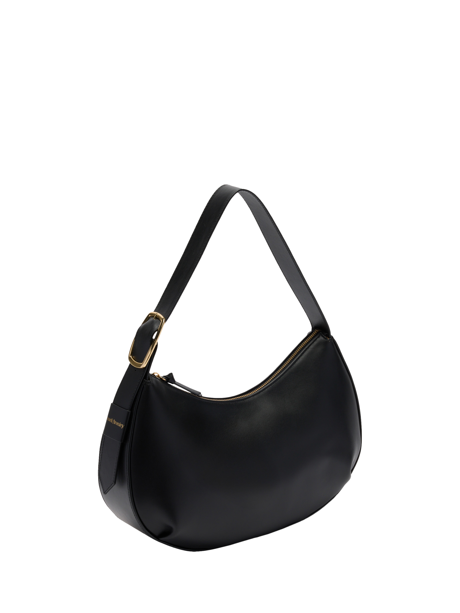 Product image 2 of 4, which shows Russell & Bromley Sutton Leather Medium Oval Shoulder Bag, Black