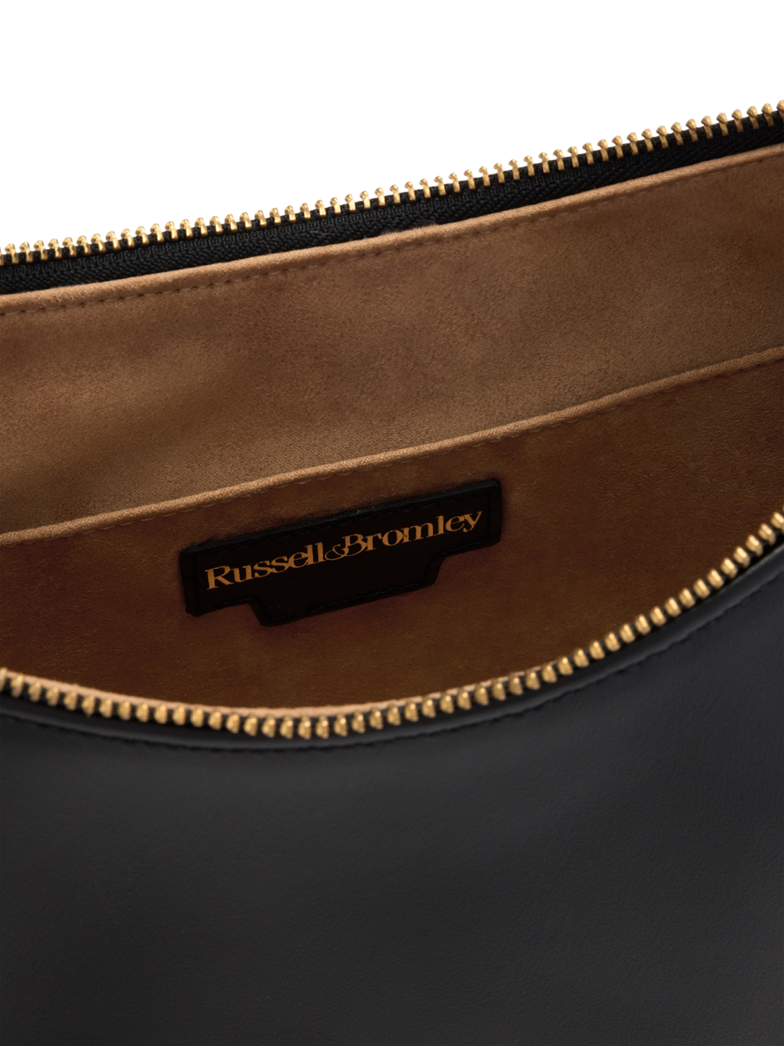 Product image 4 of 4, which shows Russell & Bromley Sutton Leather Medium Oval Shoulder Bag, Black