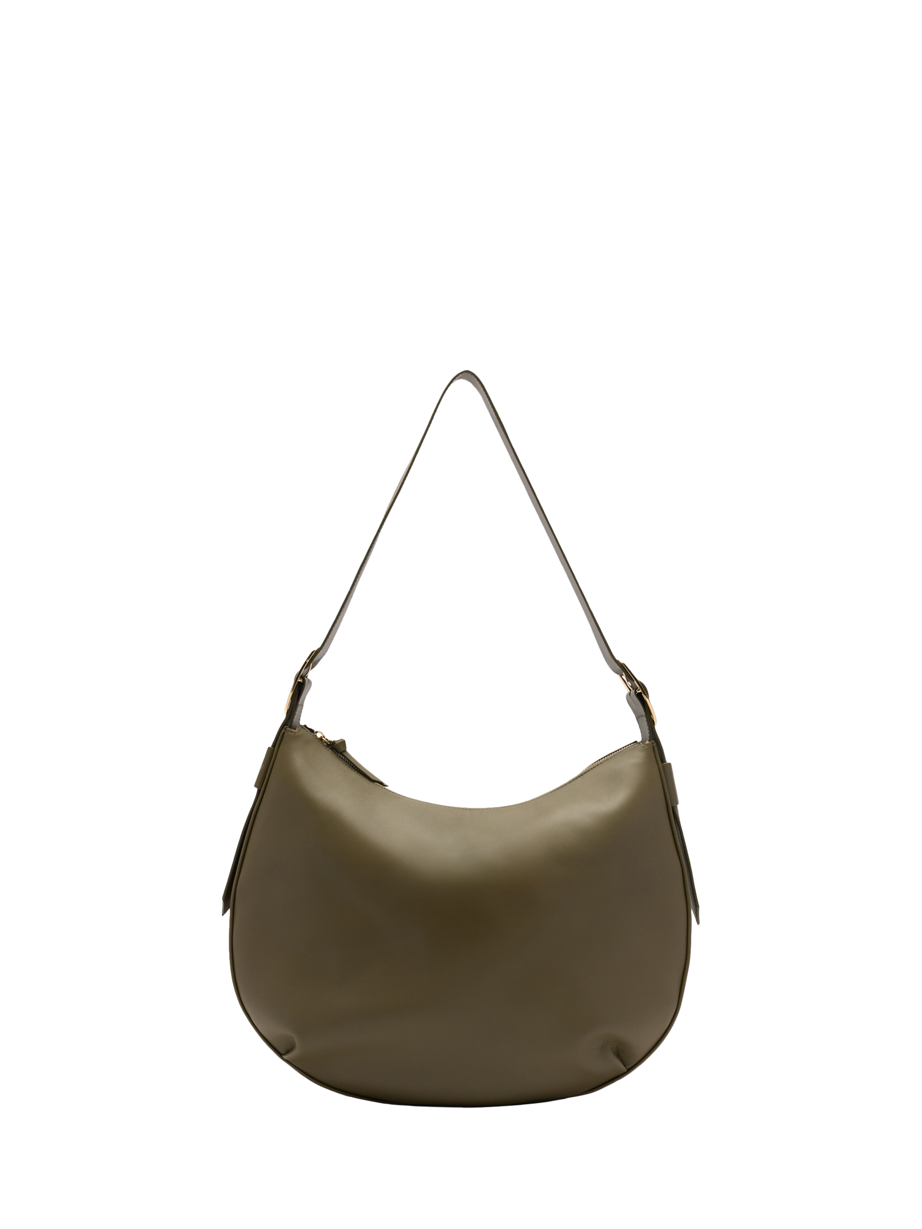 Product image 1 of 4, which shows Russell & Bromley Sutton Leather Large Oval Shoulder Bag, Green