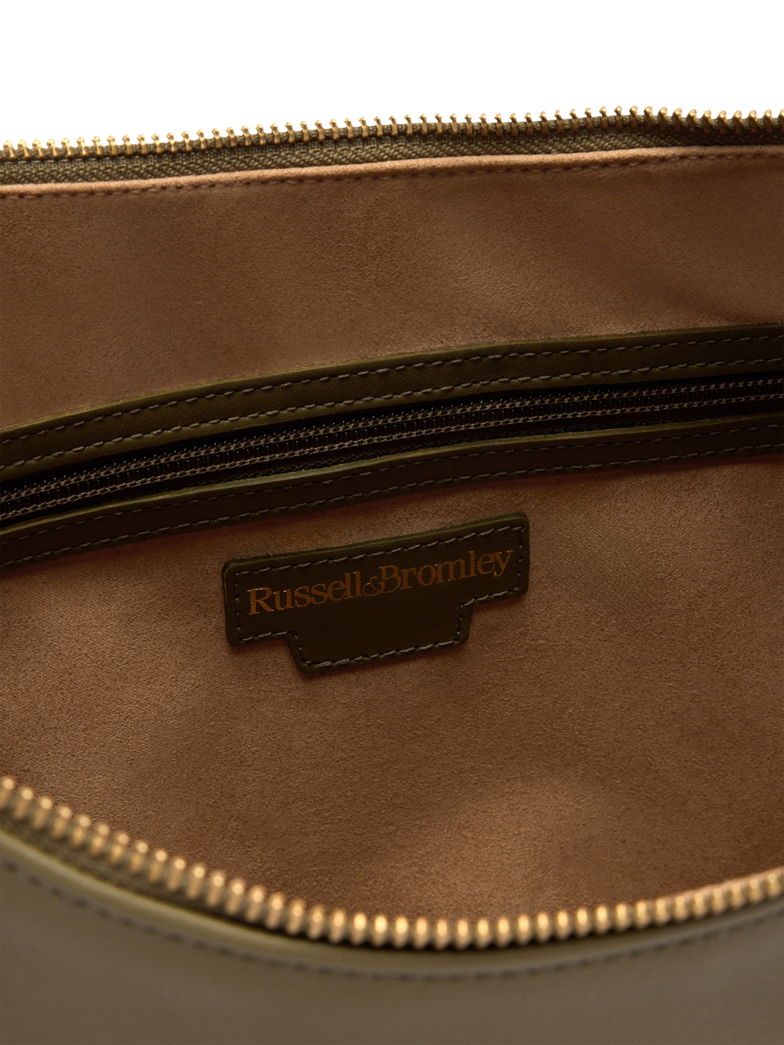Product image 4 of 4, which shows Russell & Bromley Sutton Leather Large Oval Shoulder Bag, Green