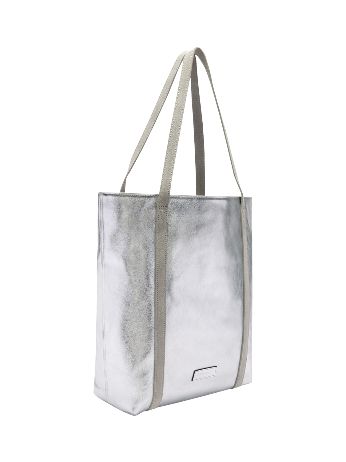 Product image 2 of 5, which shows Russell & Bromley Beverley Leather North/South Tote Bag, Silver