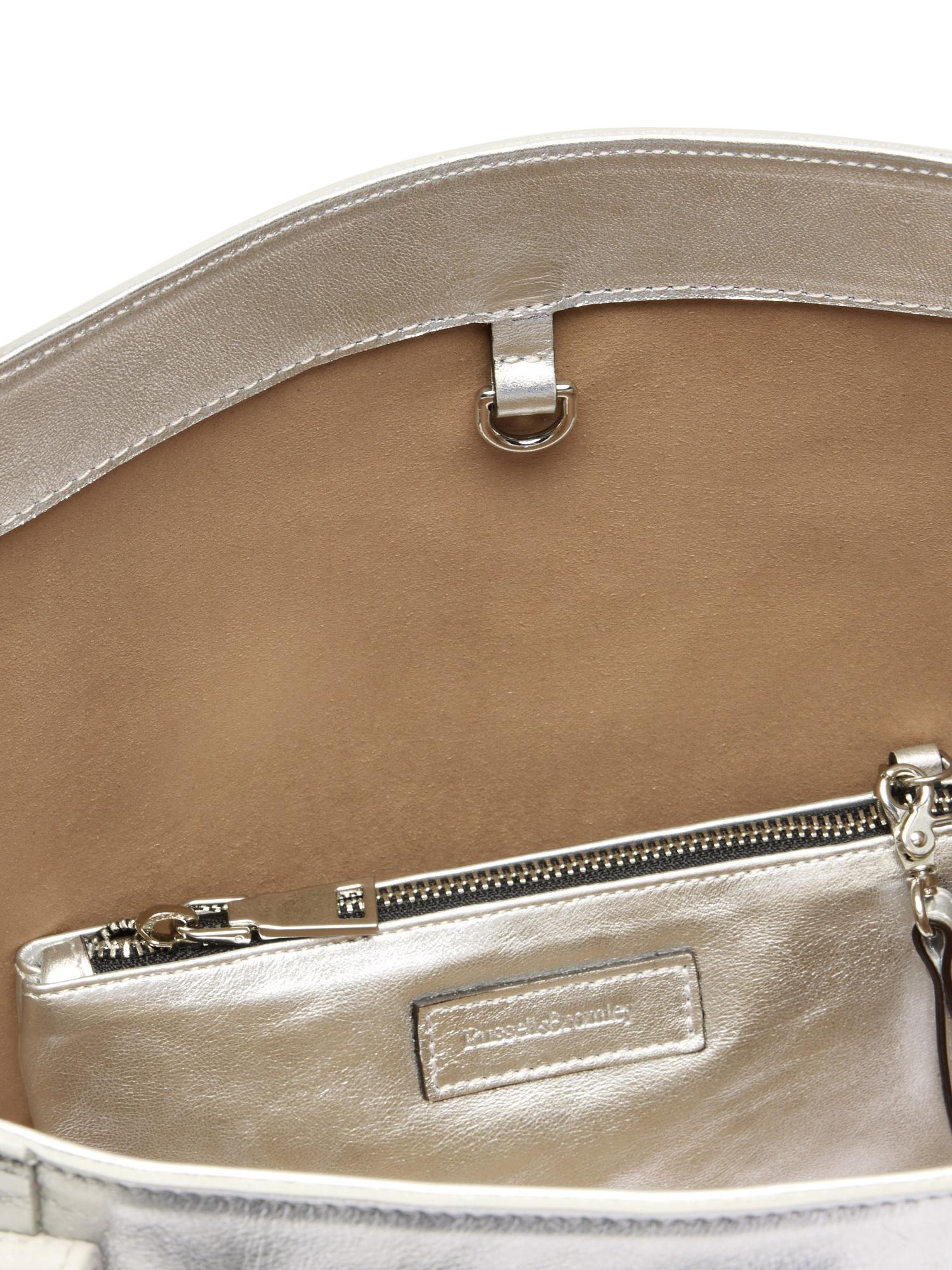 Product image 4 of 5, which shows Russell & Bromley Beverley Leather North/South Tote Bag, Silver