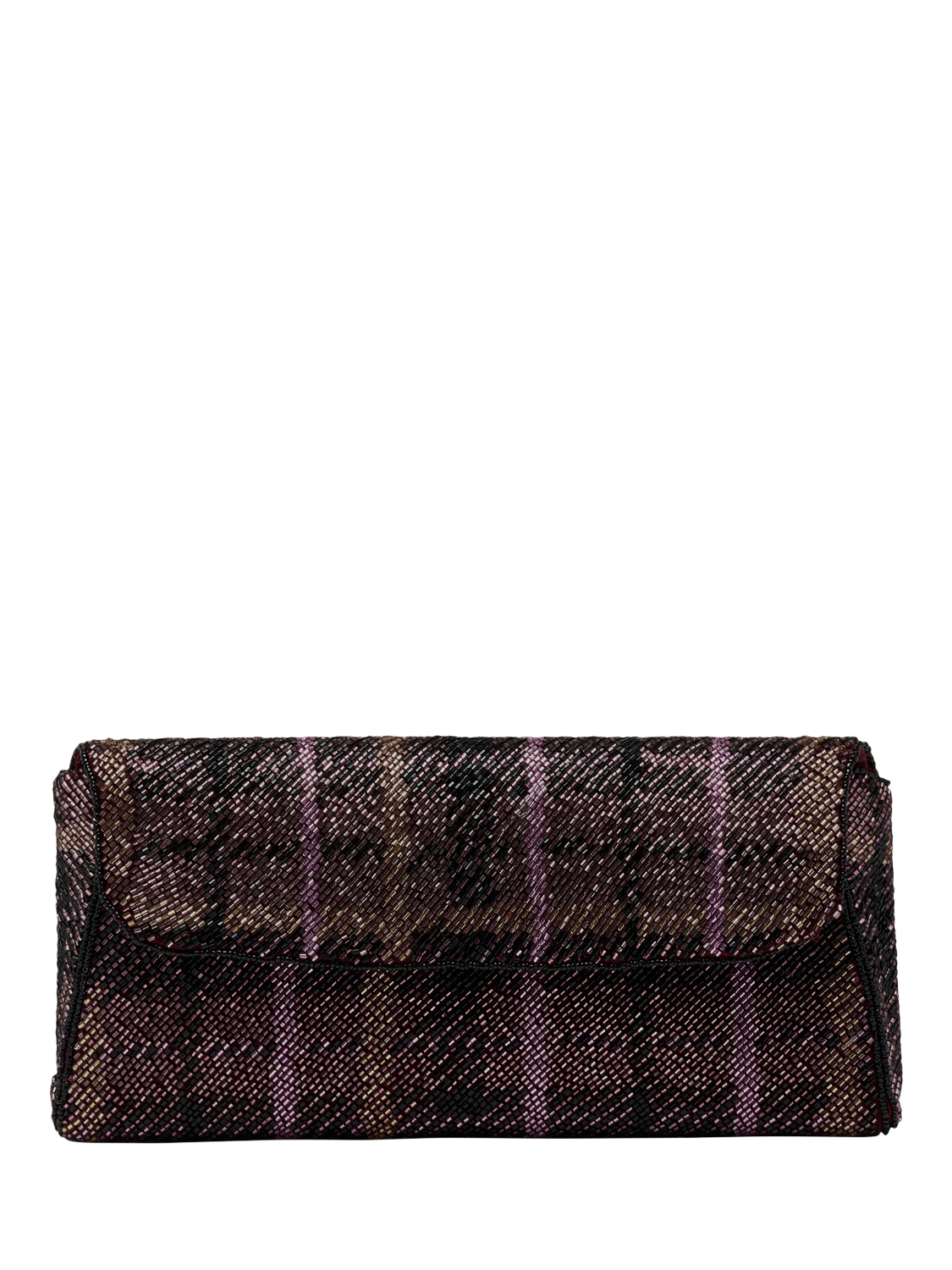 Product image 1 of 5, which shows Russell & Bromley Cresswell Beaded Clutch Bag, Red