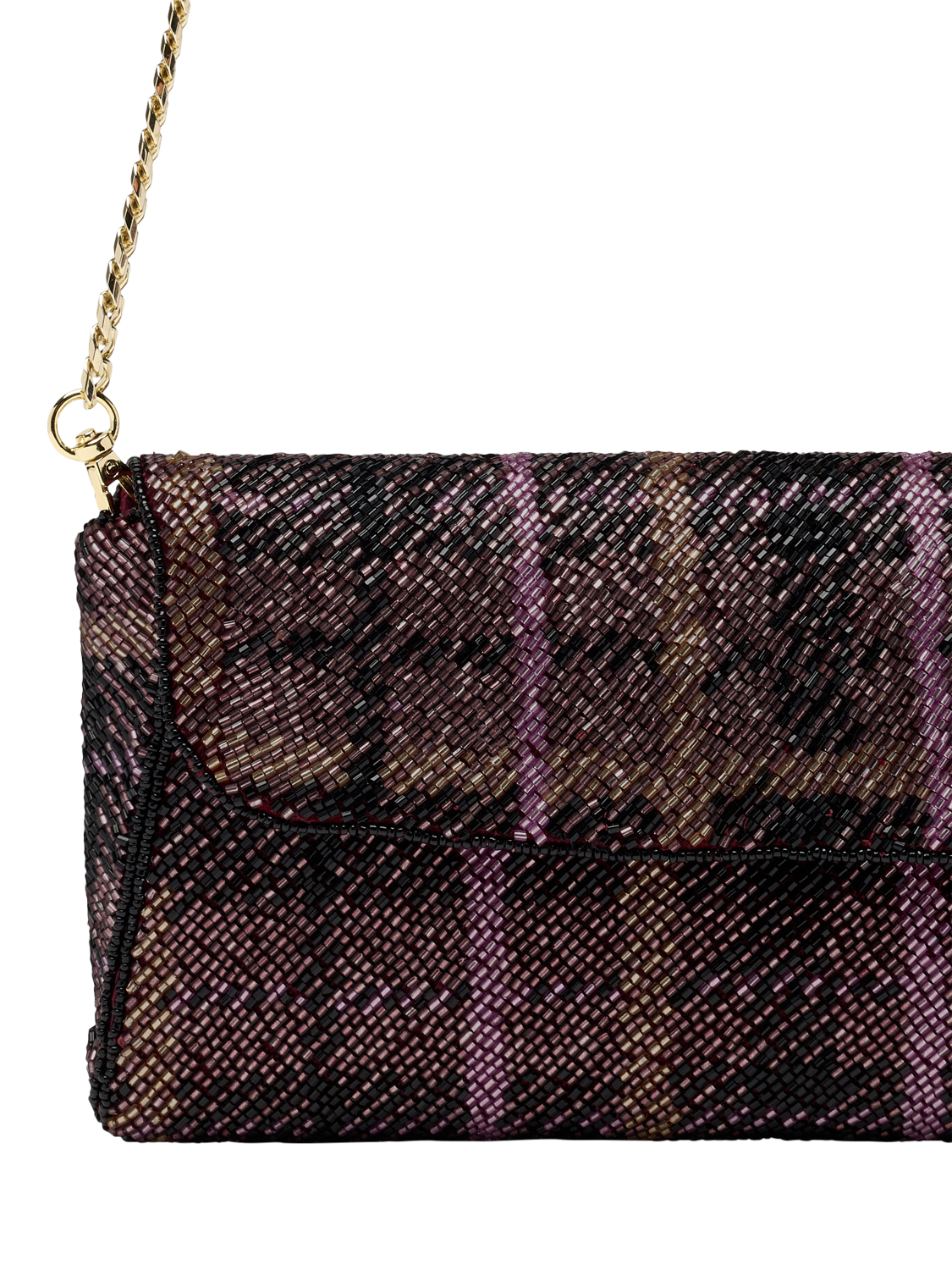 Product image 3 of 5, which shows Russell & Bromley Cresswell Beaded Clutch Bag, Red