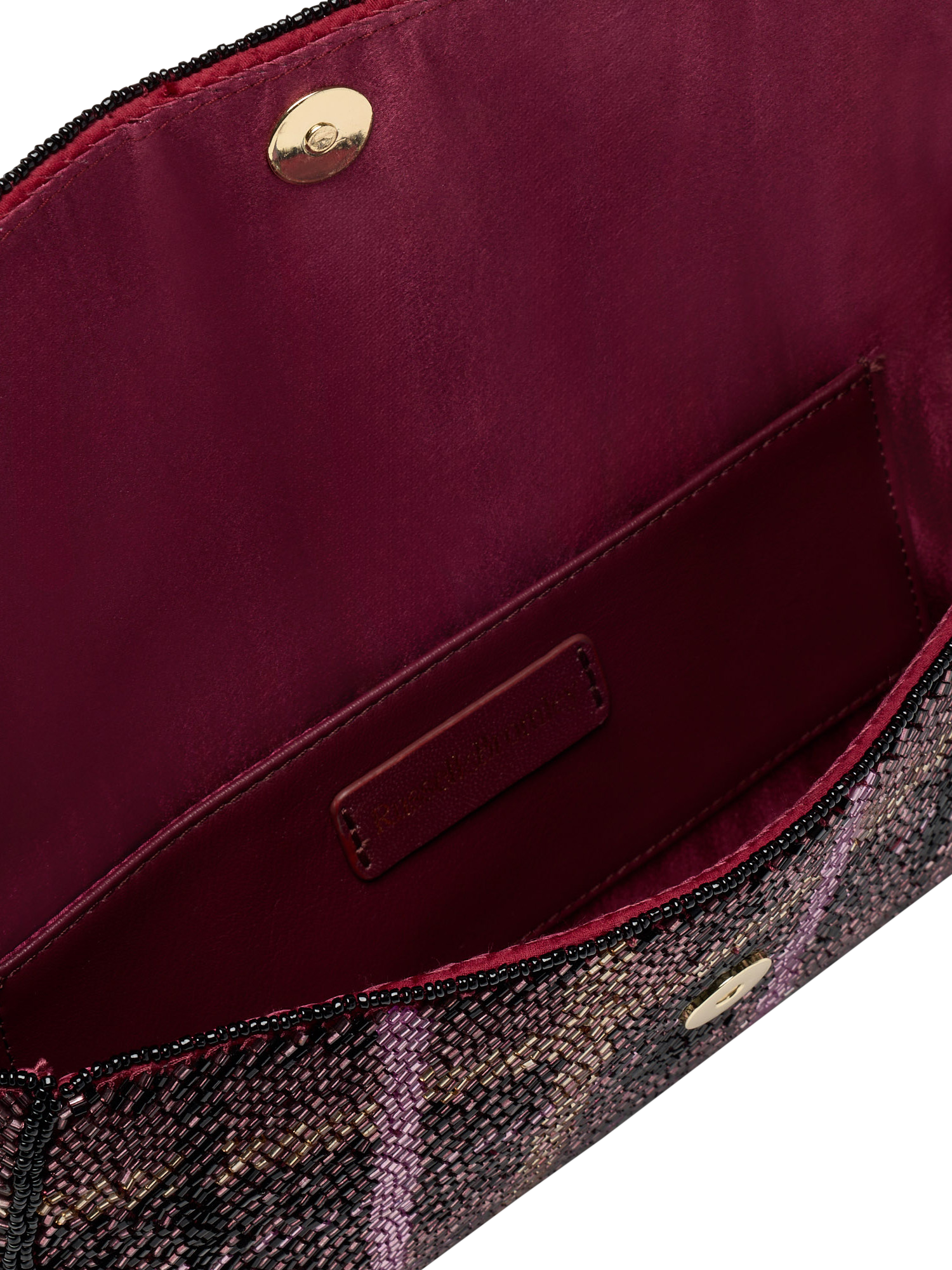 Product image 4 of 5, which shows Russell & Bromley Cresswell Beaded Clutch Bag, Red