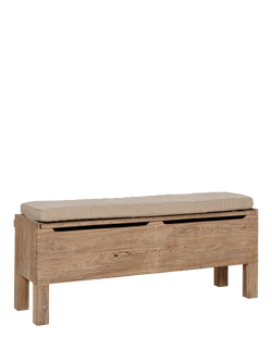 nkuku Teni Reclaimed Wood Storage Bench, Natural, 