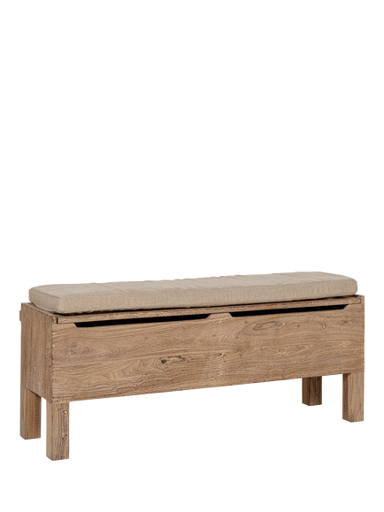 nkuku Teni Reclaimed Wood Storage Bench, Natural, 
