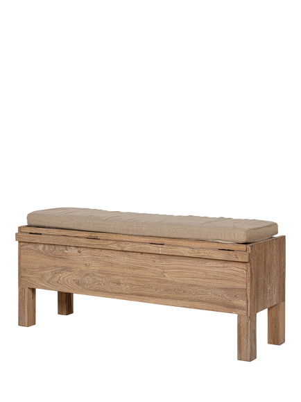nkuku Teni Reclaimed Wood Storage Bench, Natural - view 2, 