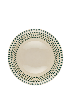 nkuku Juniper Drop Ceramic Dinnerware Set, 12 Piece, Cream/Green, Cream & Green