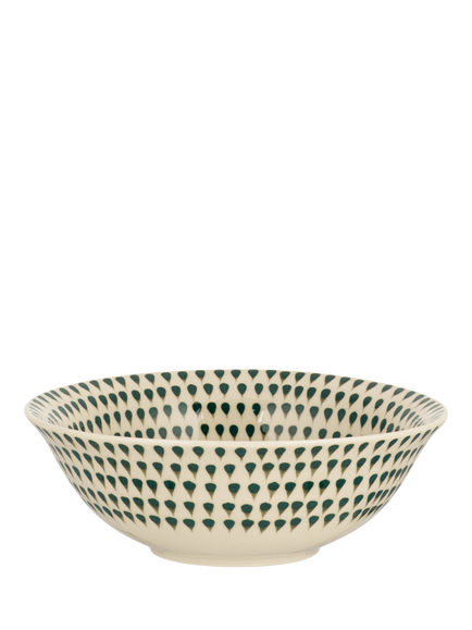 nkuku Juniper Drop Ceramic Dinnerware Set, 12 Piece, Cream/Green - view 2, Cream & Green