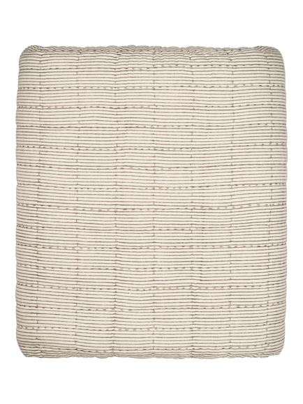 nkuku Dipti Quilted Bedspread, Cream/Black, Cream & Black