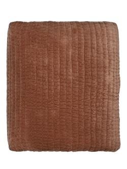 nkuku Nidra Quilted Bedspread, Rust, Rust