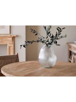 nkuku Linsy Ribbed Glass Vase, H30cm, Clear - view 2, 