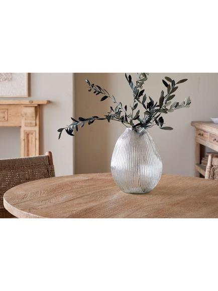 nkuku Linsy Ribbed Glass Vase, H30cm, Clear - view 2, 