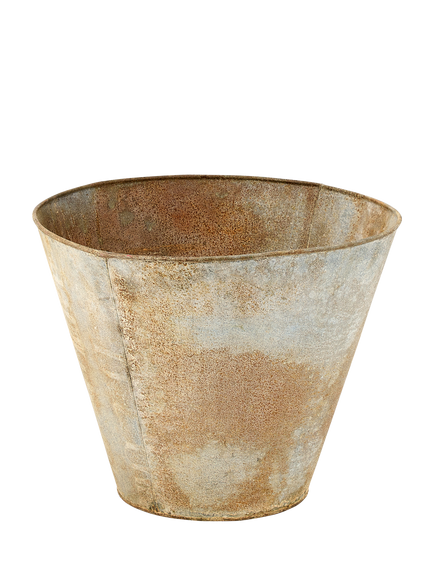 nkuku Abari Large Tapered Outdoor Planter, 45cm, Metallic, Metallic