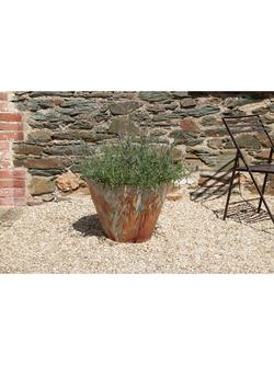 nkuku Abari Large Tapered Outdoor Planter, 45cm, Metallic - view 2, Metallic