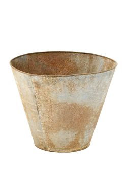 nkuku Abari Medium Tapered Outdoor Planter, 40cm, Metallic, Metallic