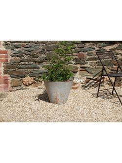 nkuku Abari Medium Tapered Outdoor Planter, 40cm, Metallic - view 2, Metallic