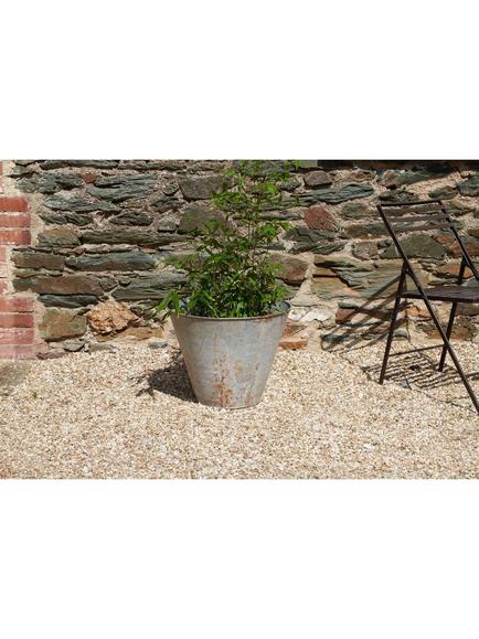 nkuku Abari Medium Tapered Outdoor Planter, 40cm, Metallic - view 2, Metallic