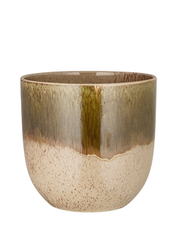 nkuku Almeida Large Ceramic Indoor Plant Pot, 23.5cm, Green/Cream, Green/Cream