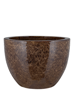 nkuku Dunai Large Terracotta Indoor/Outdoor Planter, 44cm, Dark Brown, Dark Brown