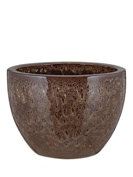 nkuku Dunai Medium Terracotta Indoor/Outdoor Planter, 35cm, Dark Brown, Dark Brown