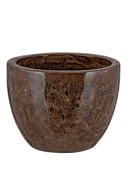 nkuku Dunai Small Terracotta Indoor/Outdoor Planter, 27cm, Metallic Copper, Metallic Copper